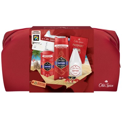 Obrázek Old Spice Captain Gift Set With Deodorant Stick, Shower Gel, AfterShave Lotion