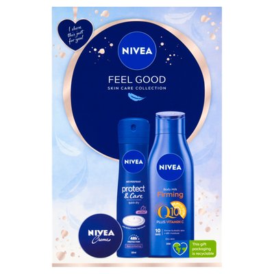 Obrázek Nivea Box Body Milk dárková sada (tělové mléko 250ml + sprej 150ml + krém 30ml)