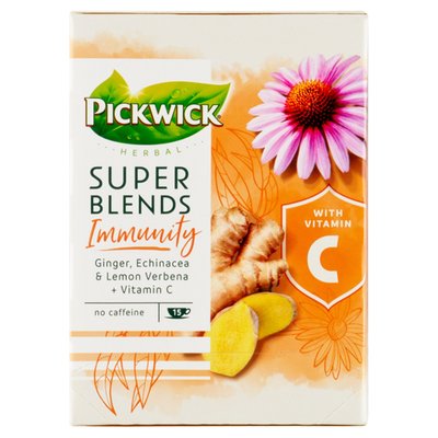Obrázek Pickwick Super Blends Immunity bylinný čaj aromatizovaný 15 x 1,5g (22,5g)