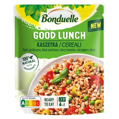 Obrázek Bonduelle Good Lunch sterilovaná směs špaldy, hrášku, černookých fazolí, cherry rajčat, papriky 250g