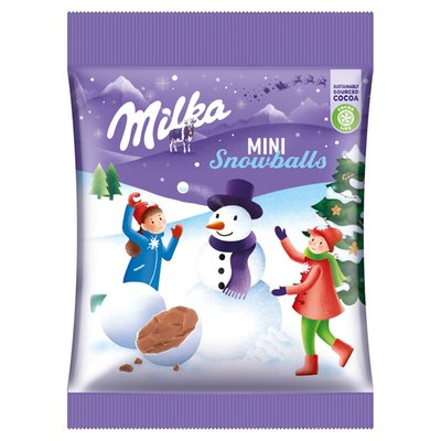 Obrázek Milka Snowballs, dražé z mléčné čokolády, cukrová poleva 100g