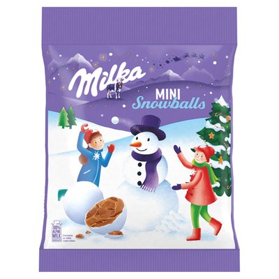 Obrázek Milka Snowballs, dražé z mléčné čokolády, cukrová poleva 100g