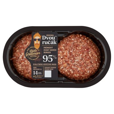 Obrázek ŠETŘÍME JÍDLEM: Hovězí burgersteak dvouručák 400g