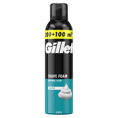 Obrázek Gillette Classic Pěna Na Holení Sensitive Pro Citlivou Pokožku, 300ml