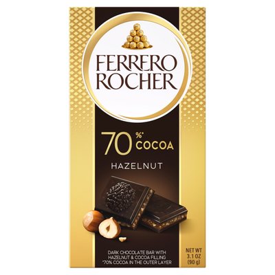 Obrázek Ferrero Rocher Plněná hořká čokoláda extra s lískoořechovou náplní 90g