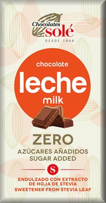 Obrázek Mléčná čokoláda se stévií bez cukru SOLÉ 100 g
