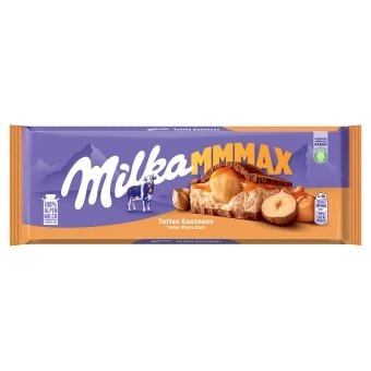 Obrázek Milka čokoláda Mmmax Toffee Whole Nuts mléčná s oříšky a karamelem 300g