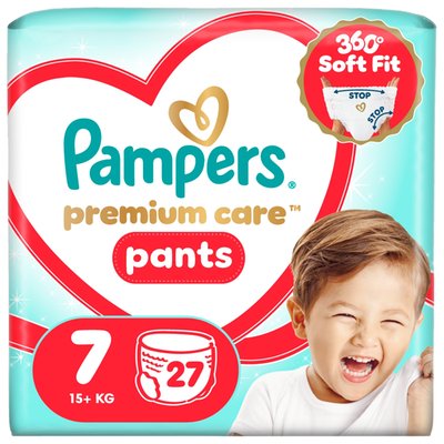 Obrázek Plenkové Kalhotky Pampers Premium Care Pants Velikost 7, 27 ks, 15kg+
