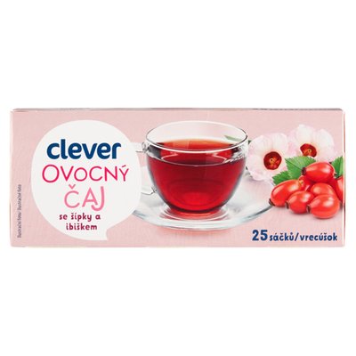 Obrázek clever Ovocný čaj se šípky a ibiškem 25 x 2g (50g)