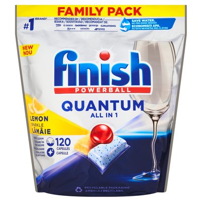 Obrázek Finish Powerball Quantum All in 1 Lemon Sparkle kapsle do myčky nádobí 120 ks 1248g