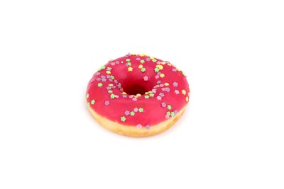 Obrázek Mini donut růžový s kytičkami 20g