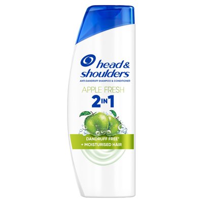 Obrázek Head & Shoulders Apple Fresh 2in1 Šampon proti Lupům, 330 ml. Pocit Svěžesti, Vůně Jablka