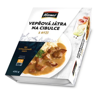 Obrázek ŠETŘÍME JÍDLEM: Vepřová játra na cibulce s rýží, 450g