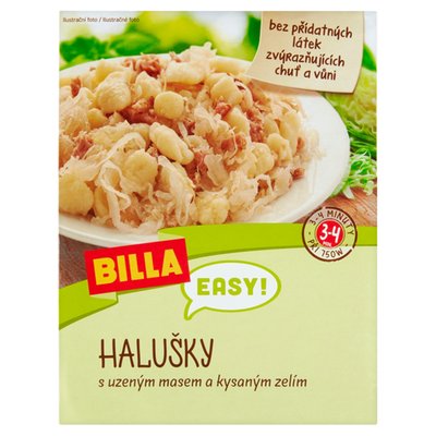 Obrázek ŠETŘÍME JÍDLEM: BILLA EASY Halušky s uzeným masem a kysaným zelím 450g