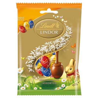Obrázek Lindt Lindor Mléčná hořká a bílá čokoláda s jemnou náplní 90g