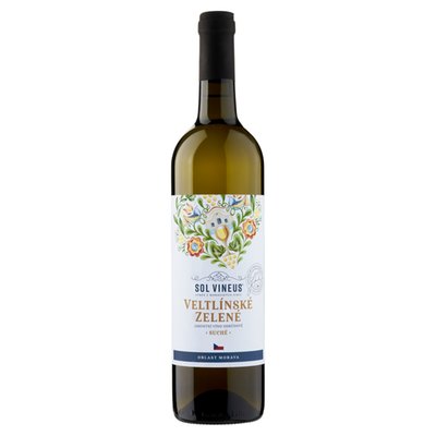 Obrázek Sol Vineus Veltlínské zelené jakostní odrůdové víno bílé suché 0,75l
