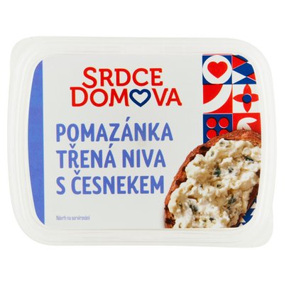 Obrázek Srdce domova Pomazánka třená niva s česnekem 135g