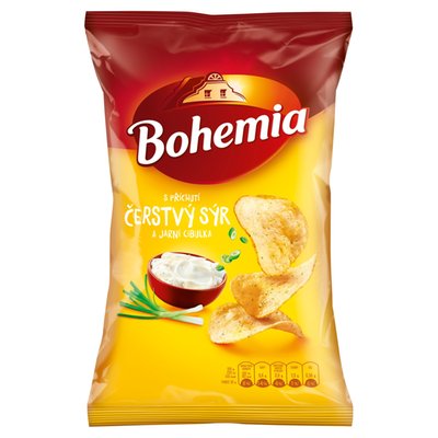 Obrázek Bohemia Chips s příchutí čerstvý sýr a jarní cibulka 130g