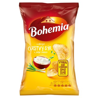 Obrázek Bohemia Chips s příchutí čerstvý sýr a jarní cibulka 130g