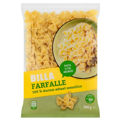 Obrázek BILLA Farfalle těstoviny semolinové sušené 500g