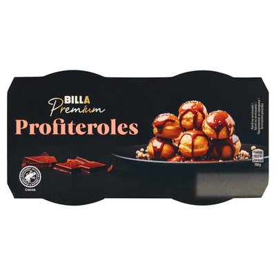 Obrázek ŠETŘÍME JÍDLEM: BILLA Premium Profiteroles cukrářský výrobek z odpalovaného těsta 2 x 90g (180g)