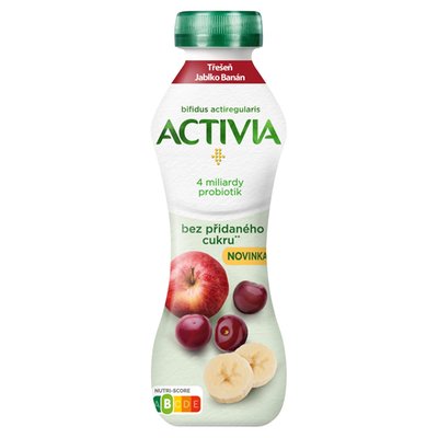 Obrázek ŠETŘÍME JÍDLEM: Activia Zakysaný nápoj s bifidokulturou třešeň, jablko a banán 270g