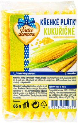 Obrázek Křehké plátky kukuřičné Srdce domova, 65g,