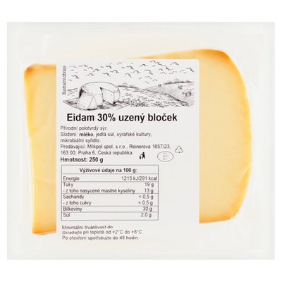 Obrázek ŠETŘÍME JÍDLEM: Eidam 30% uzený bloček 250g