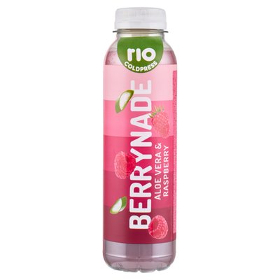 Obrázek Rio Cold Press Nesycený vícedruhový ovocný nápoj s malinovým pyré s kousky aloe vera 400ml