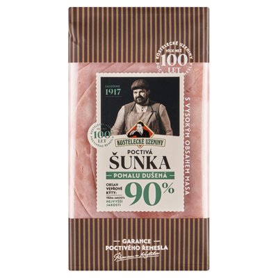 Obrázek ŠETŘÍME JÍDLEM: Kostelecké Uzeniny Poctivá šunka pomalu dušená 0,100kg