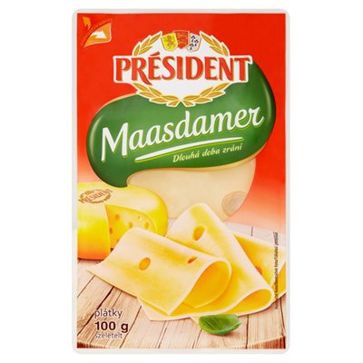 Obrázek ŠETŘÍME JÍDLEM: Président Maasdamer plátky 100g