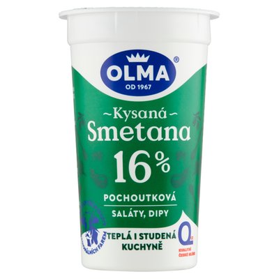 Obrázek ŠETŘÍME JÍDLEM: Olma Kysaná smetana pochoutková 16 % 200g