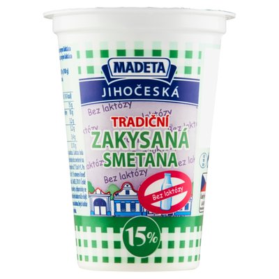 Obrázek ŠETŘÍME JÍDLEM: Jihočeská zakysaná smetana bez laktózy min. 15% 180 g