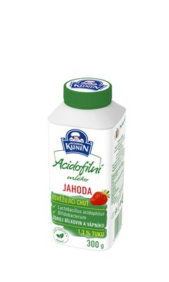 Obrázek ŠETŘÍME JÍDLEM: Kunín acidofilní mléko JAHODA 300g