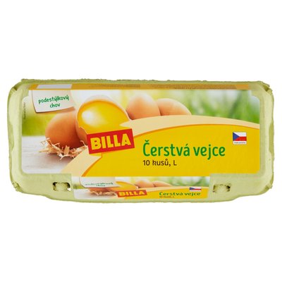 Obrázek ŠETŘÍME JÍDLEM: BILLA Čerstvá vejce L 10 ks