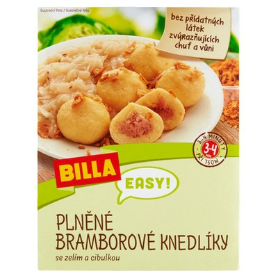 Obrázek ŠETŘÍME JÍDLEM: BILLA EASY Plněné bramborové knedlíky se zelím a cibulkou 450g