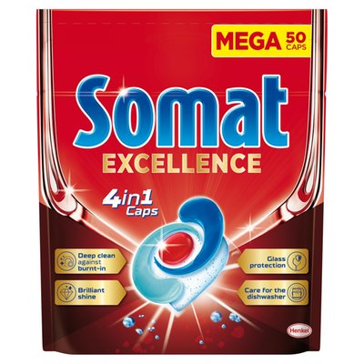 Obrázek Somat Excellence 4in1 kapsle do automatické myčky na nádobí 50 ks 950g