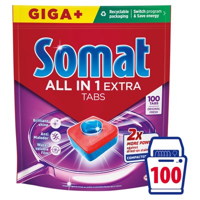 Obrázek Somat All in 1 Extra tablety do automatické myčky na nádobí 100 ks 1660g