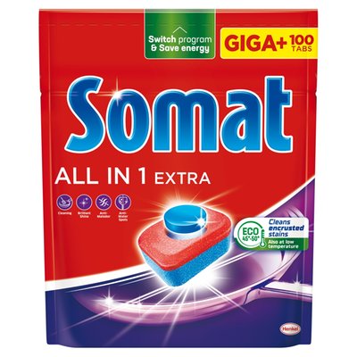 Obrázek Somat All in 1 Extra tablety do automatické myčky na nádobí 100 ks 1660g