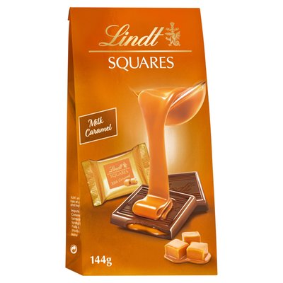 Obrázek Lindt Squares mléčná čokoláda s karamelovou náplní 9 ks 144g