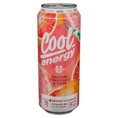 Obrázek Cool Energy červený pomeranč a grep 0,5l