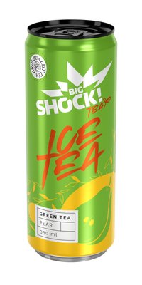 Obrázek Big Shock! Ice Tea Green Pear plech 330 ml