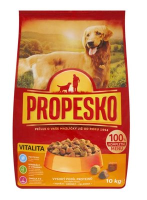 Obrázek Propesko S drůbežím, hovězím a zeleninou kompletní krmivo pro dospělé psy 10 kg