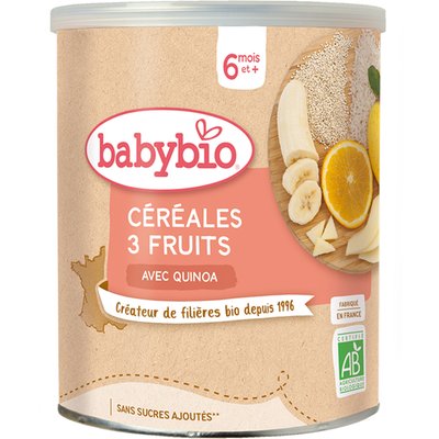 Obrázek BABYBIO nemléčná ovocná kaše (3 druhy ovoce) 220g