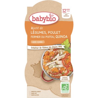 Obrázek BABYBIO zelenina s kuřetem a quinoa 2x200 g