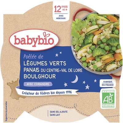 Obrázek BABYBIO zelená zelenina pastinák a boulghour 230 g