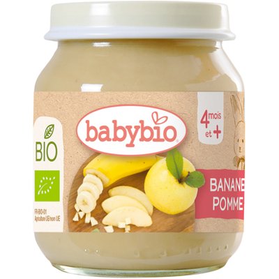 Obrázek BABYBIO bio banán a jablko 130 g