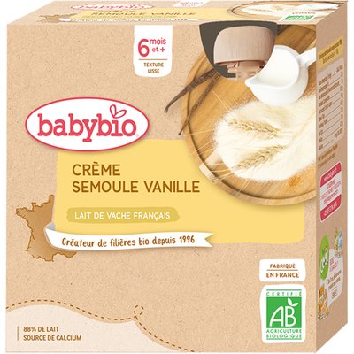 Obrázek BABYBIO krém vanilka krupička 4x85g