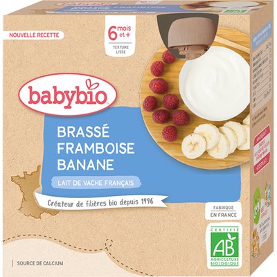 Obrázek BABYBIO mléčná svačinka malina banán 4x85g