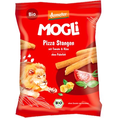 Obrázek MOGLi bio pizza tyčinkys rajčaty a sýrem s certifikací Demeter 75 g